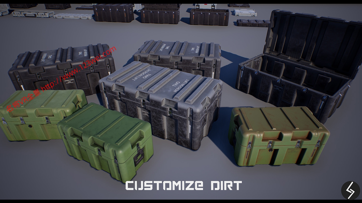 图片[8]-UE5（虚幻引擎5）资源：Military Cases Pack 军用箱包模型-VR全景