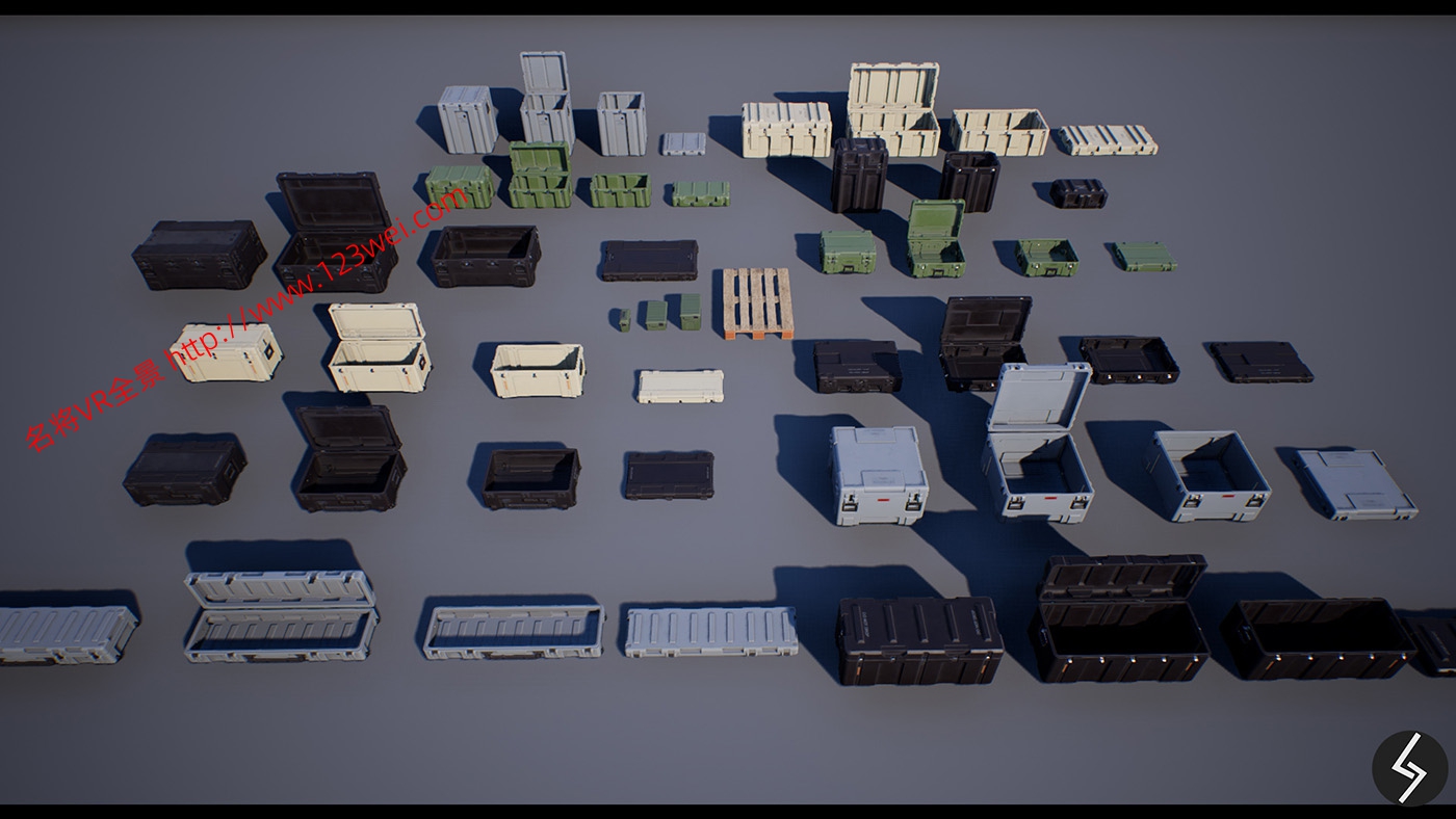 图片[2]-UE5（虚幻引擎5）资源：Military Cases Pack 军用箱包模型-VR全景