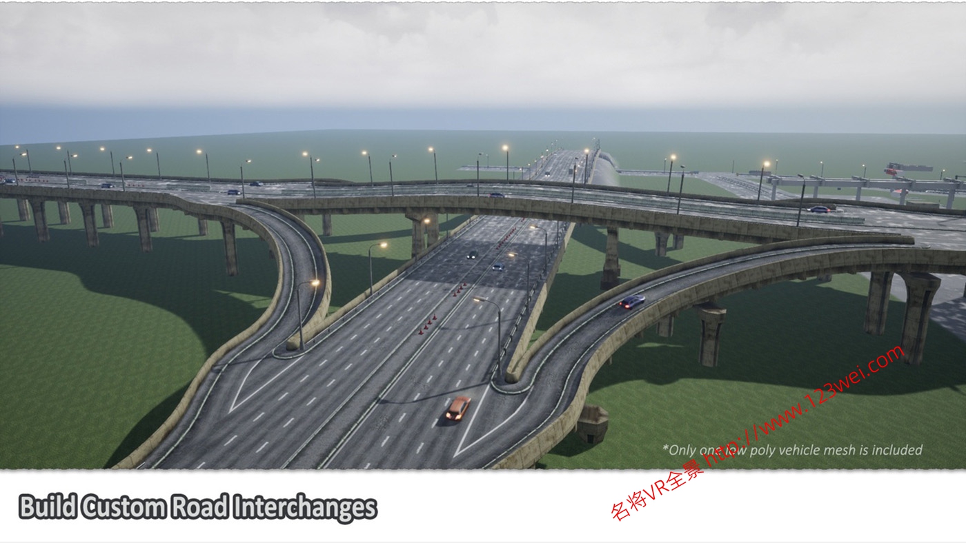 图片[5]-UE5（虚幻引擎5）资源：Procedural Road And Highway Tool With Simple Vehicle Traffic 具有简单车辆交通的程序化道路和公路工具-VR全景