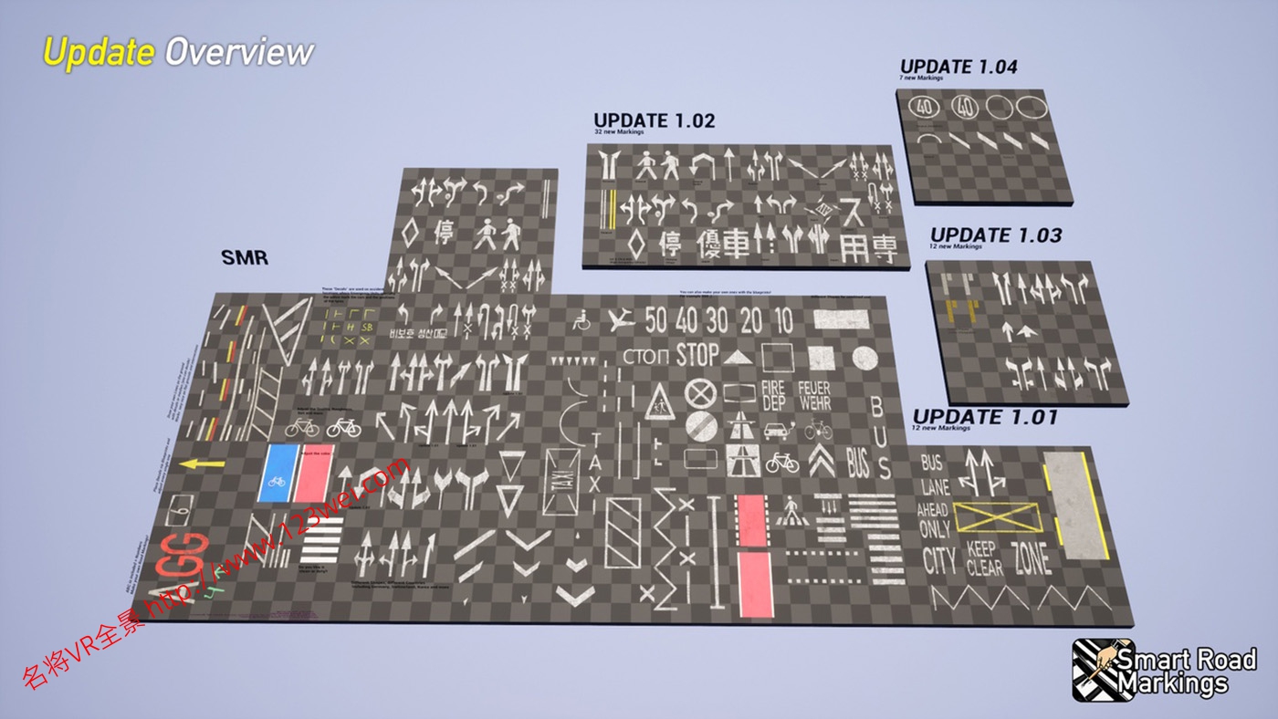 图片[1]-UE5（虚幻引擎5）资源：Smart Road Markings 智能道路标记-VR全景