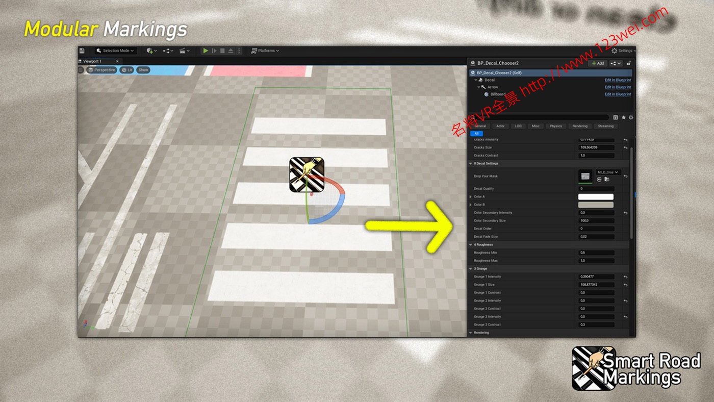 图片[12]-UE5（虚幻引擎5）资源：Smart Road Markings 智能道路标记-VR全景