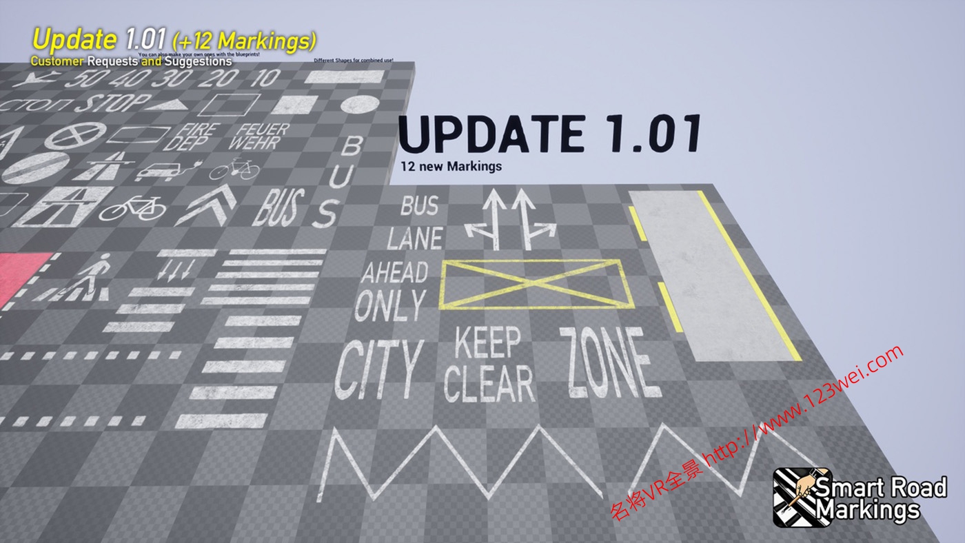 图片[5]-UE5（虚幻引擎5）资源：Smart Road Markings 智能道路标记-VR全景