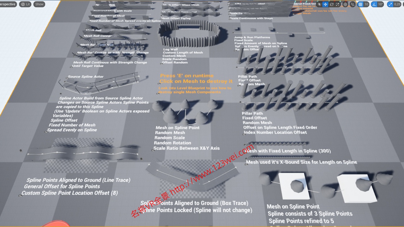 图片[4]-UE5（虚幻引擎5）资源：Spline Tool Pro 样条线工具专业版-VR全景