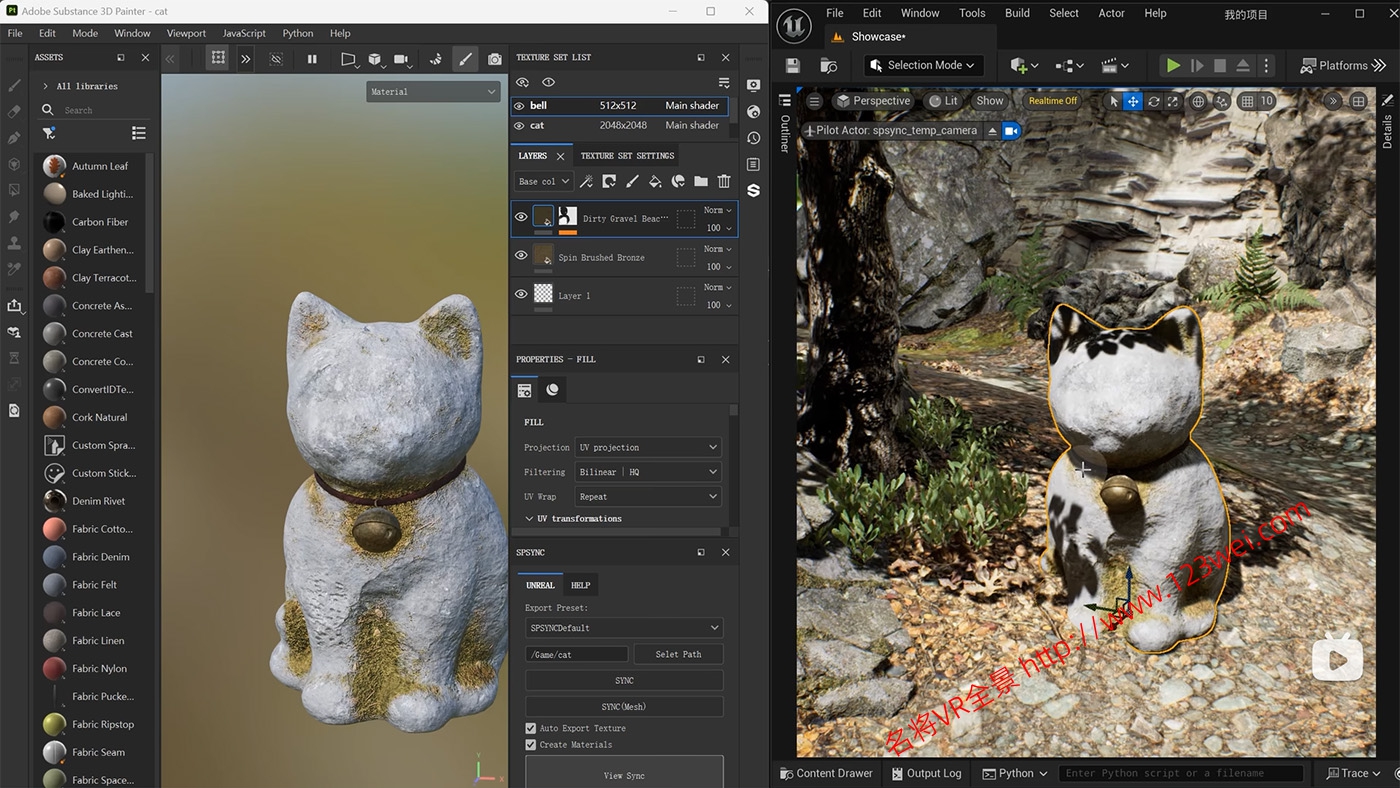 图片[1]-值得推荐：免费开源Substance 3d Painter一键同步Unreal UE5虚幻引擎插件-VR全景