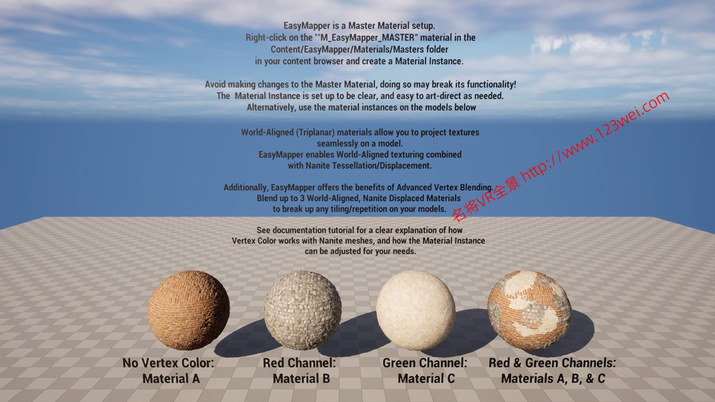 图片[4]-UE5（虚幻引擎5）资源：地编神器EasyMapper混合材质-VR全景