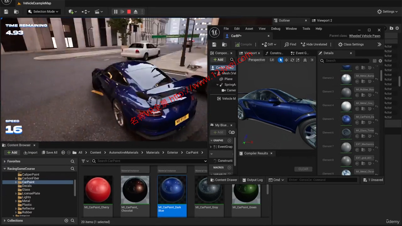 图片[4]-【游戏开发教程】UE5（虚幻引擎5）游戏开发视频教程：虚幻引擎5 汽车竞技游戏开发教程_中文字幕-VR全景