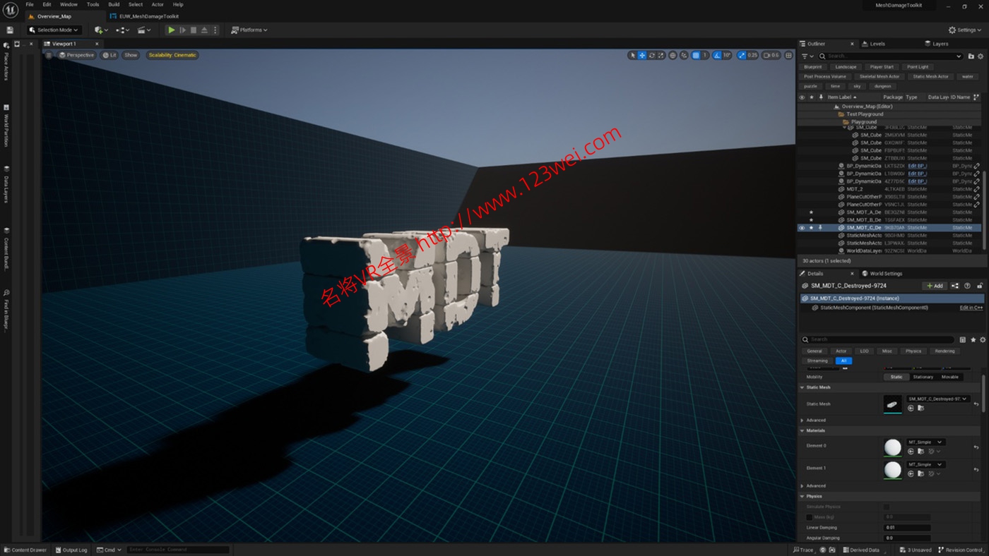 图片[2]-UE5（虚幻引擎5）资源：Mesh Damage Toolkit 网格破坏工具套件蓝图-VR全景