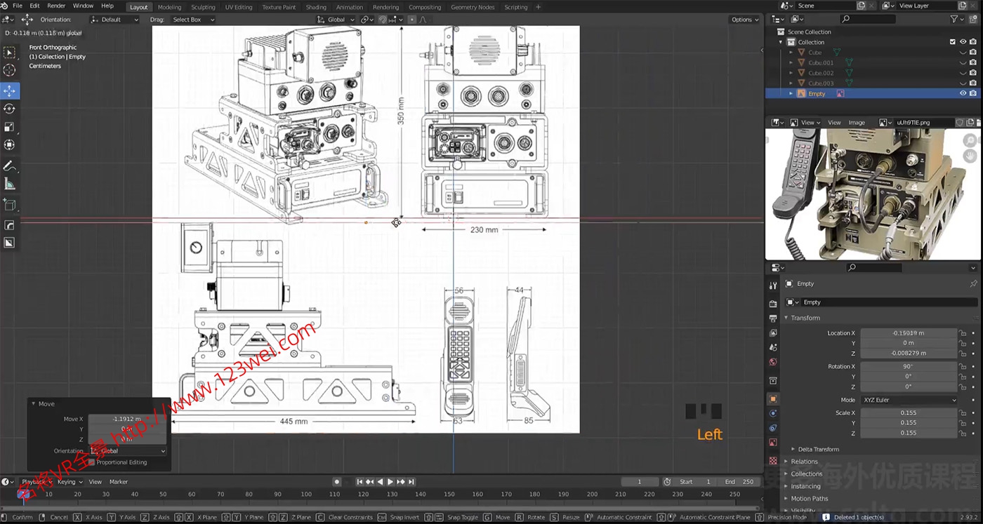 图片[1]-Blender 视频教程：Blender建模案例全流程_高频无线电收音机-VR全景