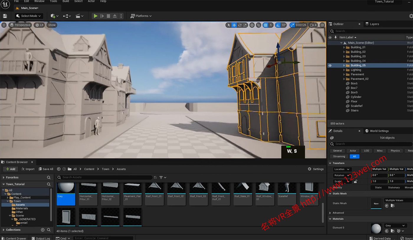 图片[9]-UE5（虚幻引擎5）视频教程：使用UE5和blender创建中世纪城镇环境_中文字幕【推荐】-VR全景