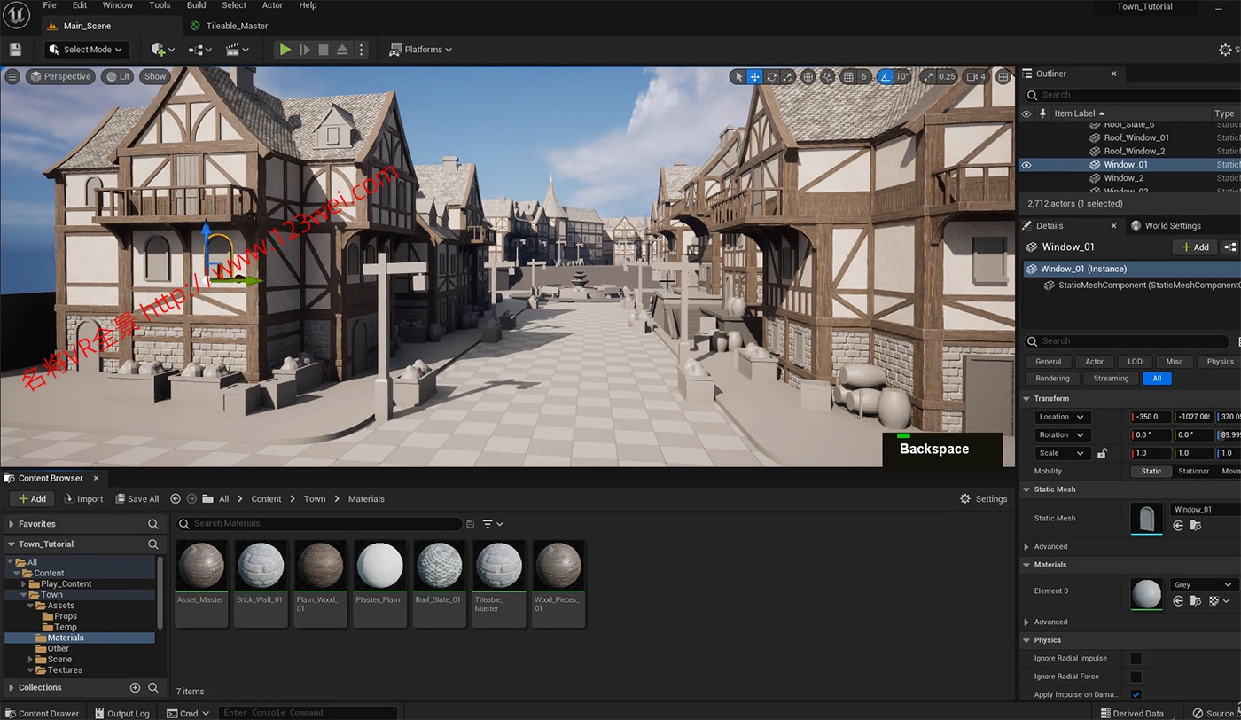 图片[8]-UE5（虚幻引擎5）视频教程：使用UE5和blender创建中世纪城镇环境_中文字幕【推荐】-VR全景