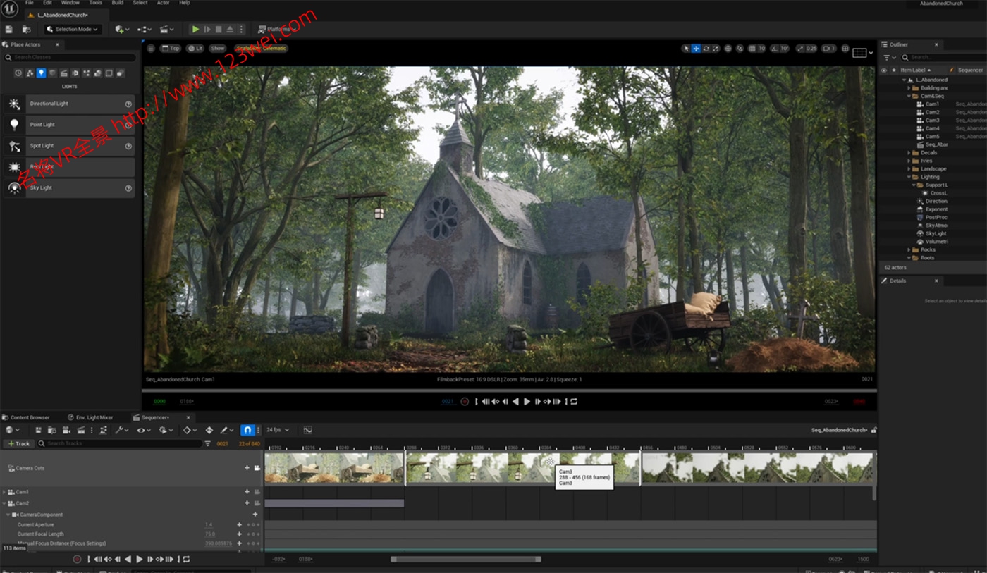 图片[3]-UE5（虚幻引擎5）视频教程：UE5创建废弃教堂环境场景教程_中文字幕【推荐】-VR全景