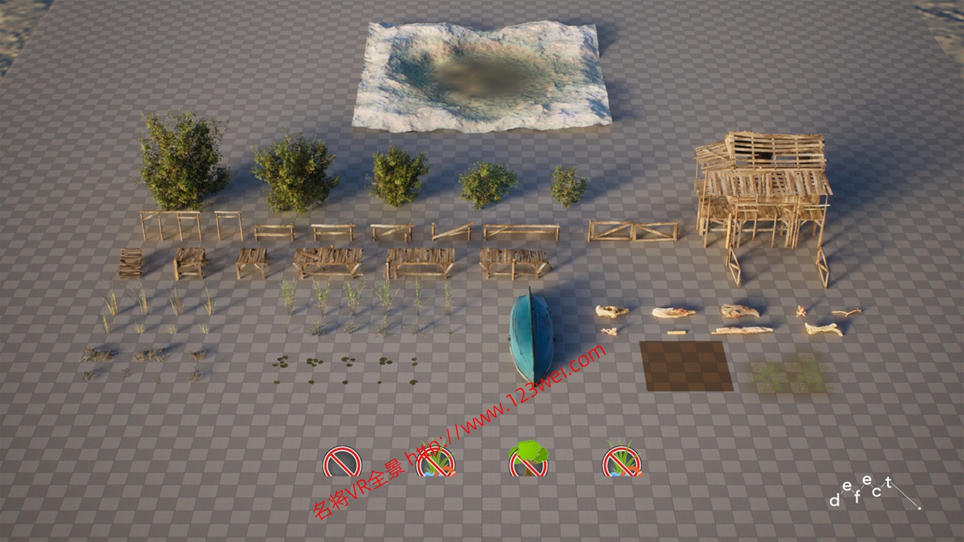 图片[2]-UE5（虚幻引擎5）资源：PCG Biome River Generator PCG 生物群系：河流生成器（交互式树叶、树木、水、风力系统）-VR全景