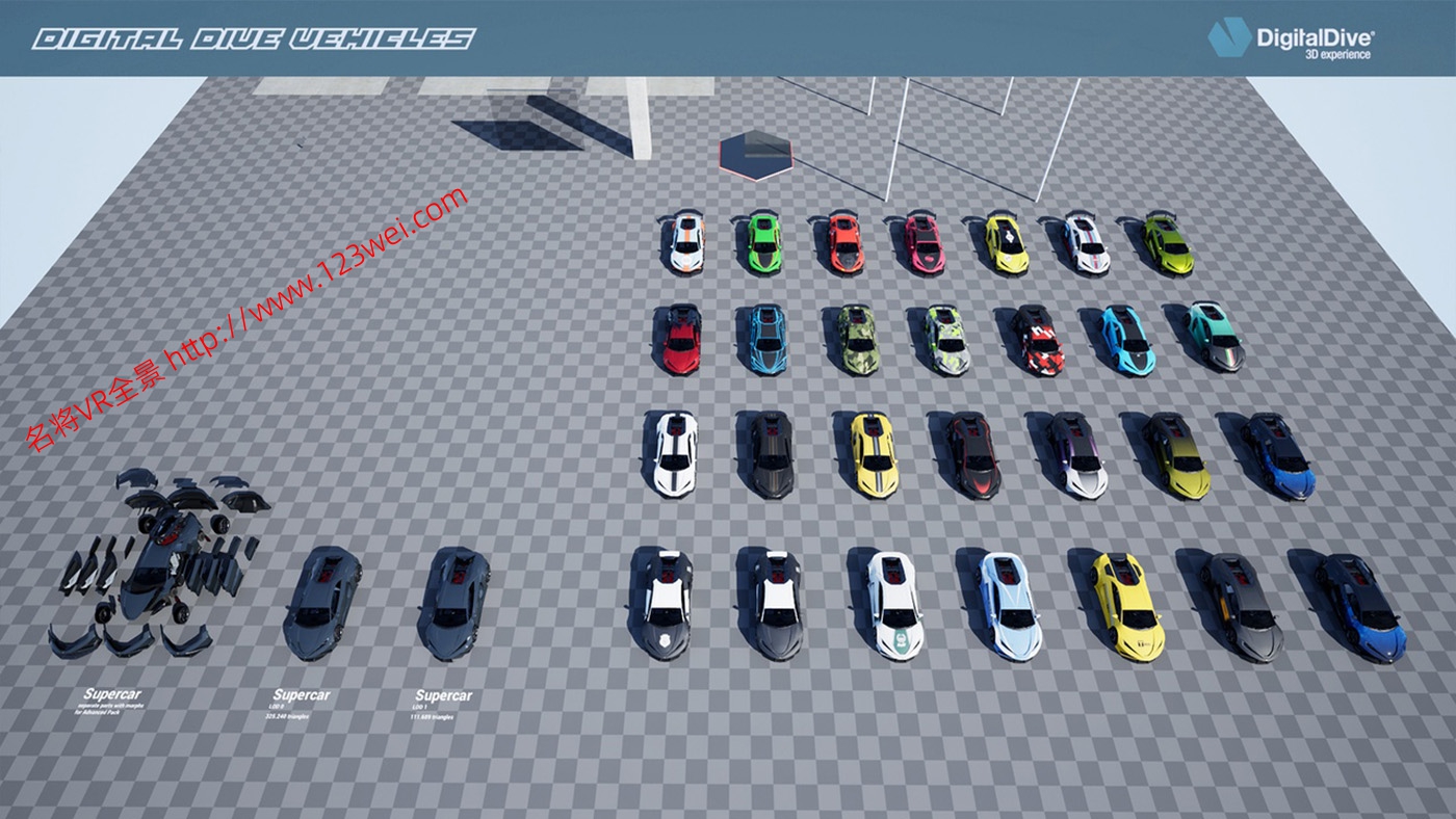 图片[20]-UE5（虚幻引擎5）资源：3D Cars: Supercar 可驾驶超级跑车-VR全景