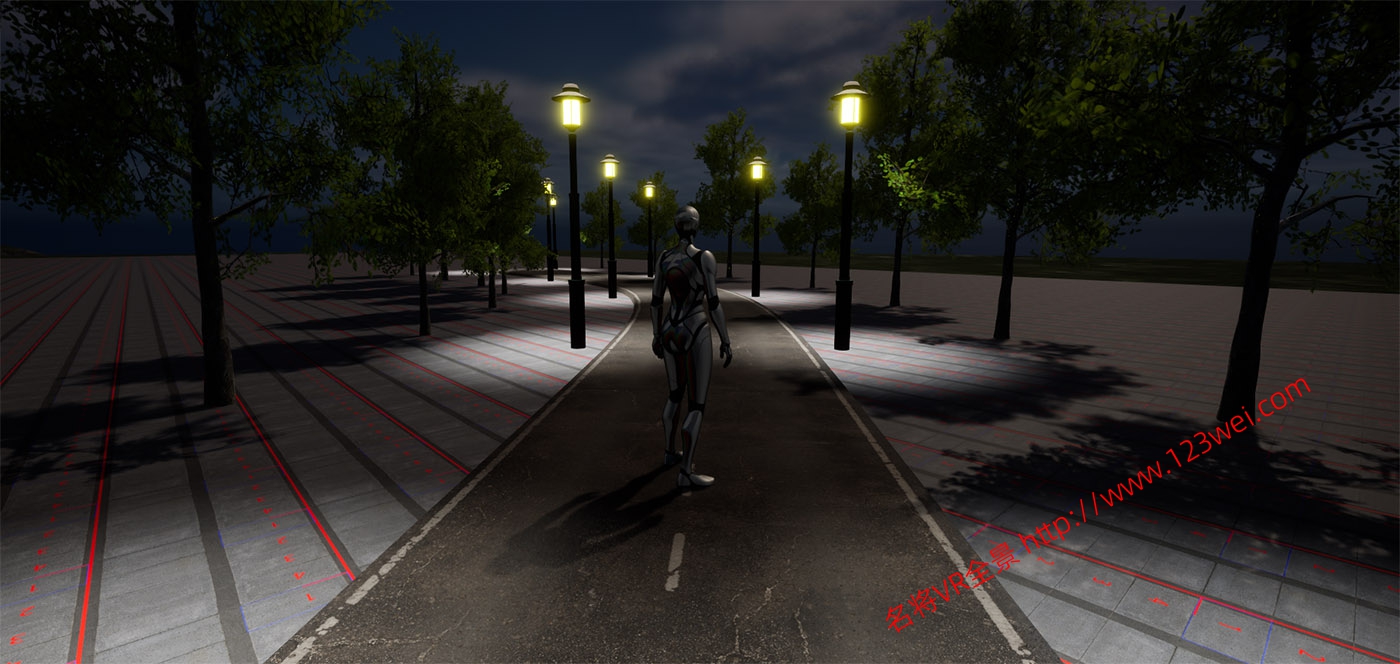 图片[6]-UE5（虚幻引擎5）值得推荐：用DASH制作道路两旁路灯的效果-VR全景