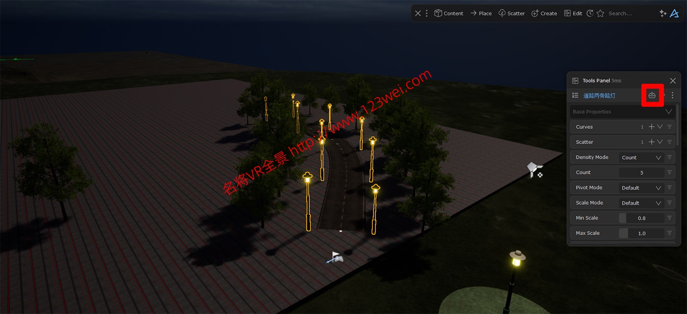 图片[4]-UE5（虚幻引擎5）值得推荐：用DASH制作道路两旁路灯的效果-VR全景